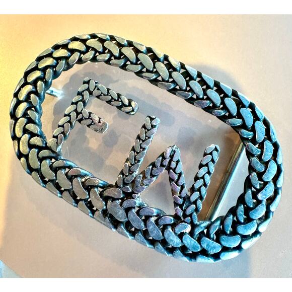 🪙 Vintage Sterling Silver Belt Buckle – 2.2 oz – FW Initials – Scrap or Wear - Picture 6 of 7